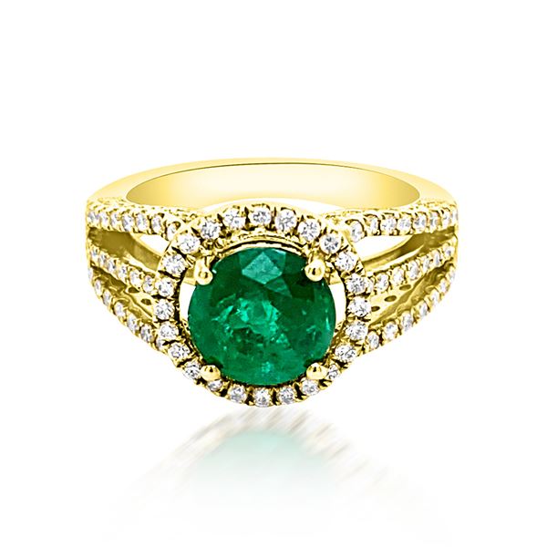 2.08ct Natural Emerald 14K Yellow Gold 5.77gm Ring