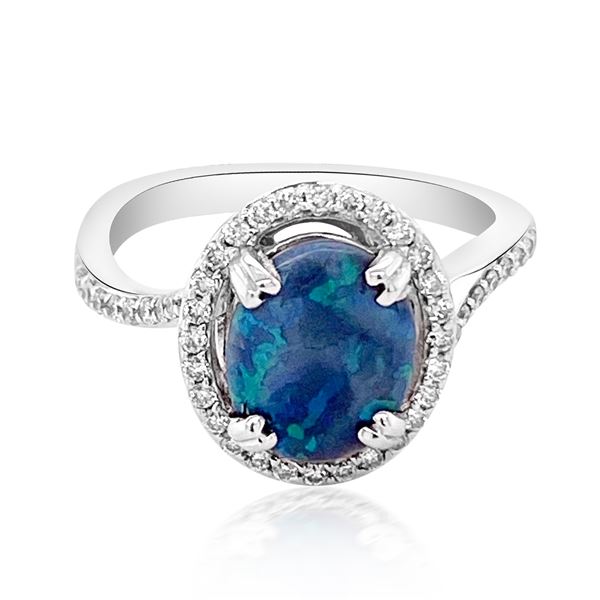 1.08ct Natural OPAL 14K White Gold 3.57gm Ring