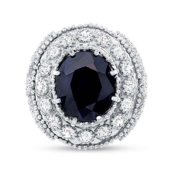 11.97ct Bue sapphire & diamond ring