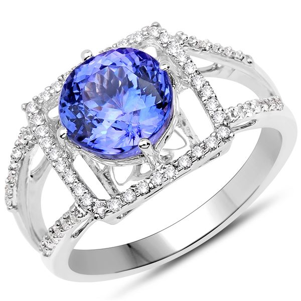 2.95ct Tanzanite 14K White Gold Ring