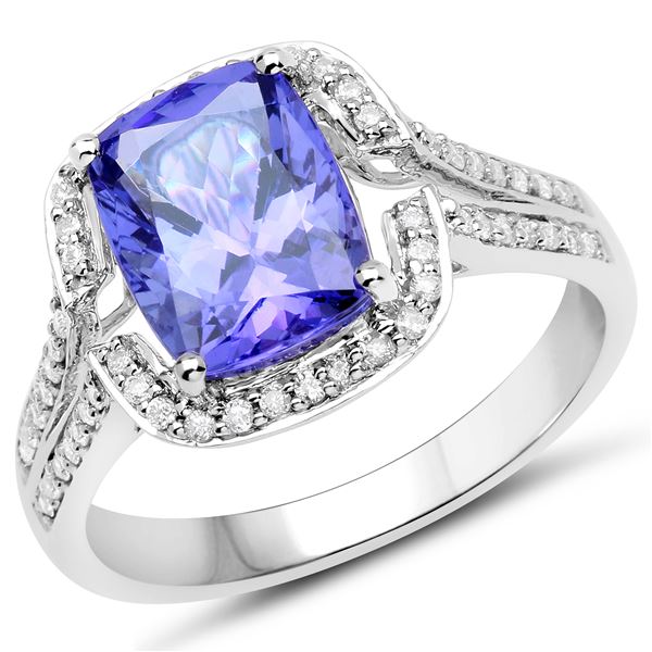 3.06ct Tanzanite 14K White Gold Ring