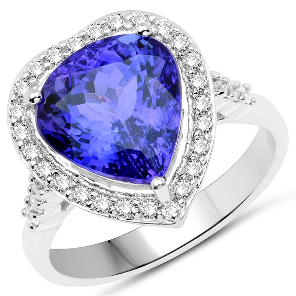 5.75ct Tanzanite 14K White Gold Ring