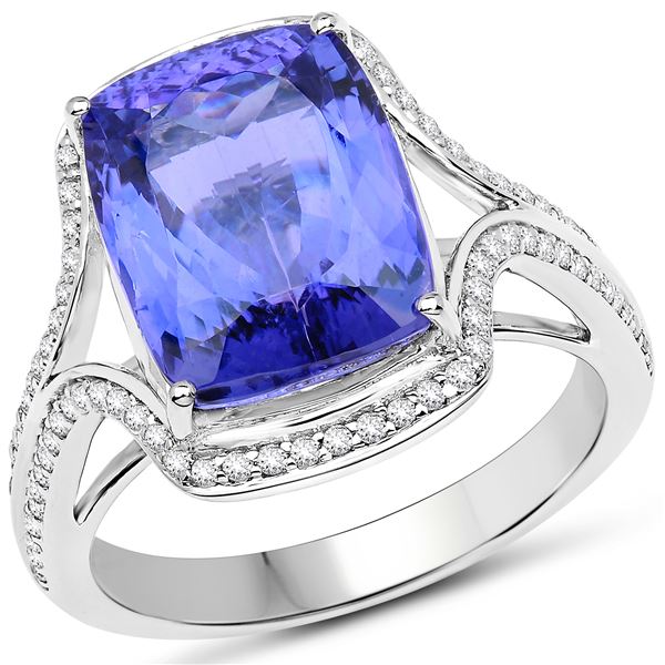 6.55ct Tanzanite 14K White Gold Ring