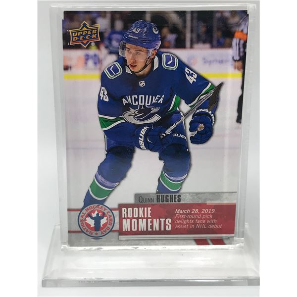 2020 UPPER DECK HOCKEY CARD DAY NO.CAN-16 QUINN HUGHES ROOKIE MOMENTS