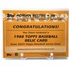 Image 2 : 2023 TOPPS SERIES ONE NO.88R-AB ADRIAN BELTRE 1988 TOPPS RELIC PATCH