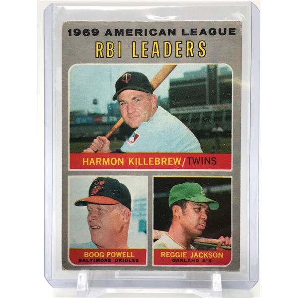 1970 TOPPS A.L. RBI LEADERS NO.64 KILLEBREW,POWELL,JACKSON