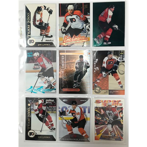 LOT OF ERIC LINDROS INSERT CARDS