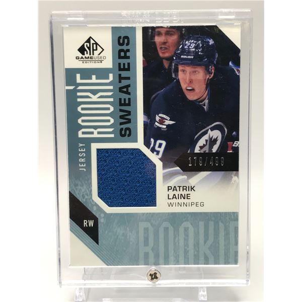 2016-17 UPPER DECK SP GAME USED NO.RS-PL PATRIK LAINE ROOKIE SWEATER PATCH 179/499