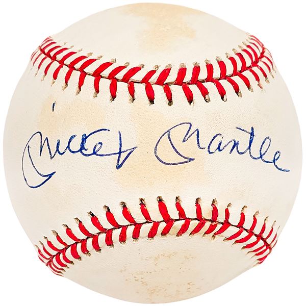 Mickey Mantle Autographed Official AL Baseball New York Yankees Beckett COA