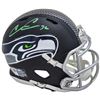 Image 1 : Chris Carson Autographed Seattle Seahawks Flat Matte Black Speed Mini Helmet Fanatics Holo