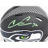 Image 2 : Chris Carson Autographed Seattle Seahawks Flat Matte Black Speed Mini Helmet Fanatics Holo