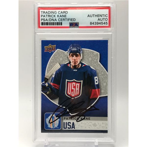 2016 UPPER DECK #WCH-17 PATRICK KANE PSA GRADED AUTHENTIC AUTO