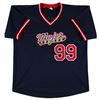 Image 3 : Charlie Sheen Major League Authentic Signed Navy Blue Pro Style Jersey BECKETT