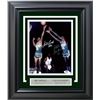 Image 1 : BILL RUSSELL AND SATCH SANDERS DUAL SIGNED CUTOM FRAMED 16 X 20 DISPLAY (PSA COA)