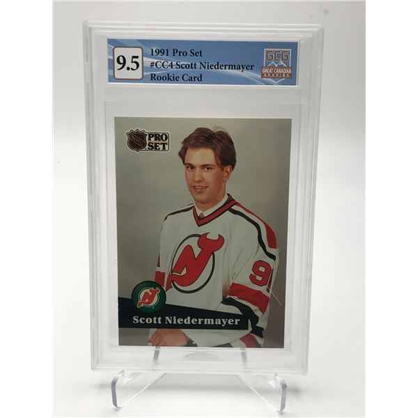 1991 PRO SET NO.CC4 SCOTT NIEDERMAYER ROOKIE CARD GCG GRADED 9.5