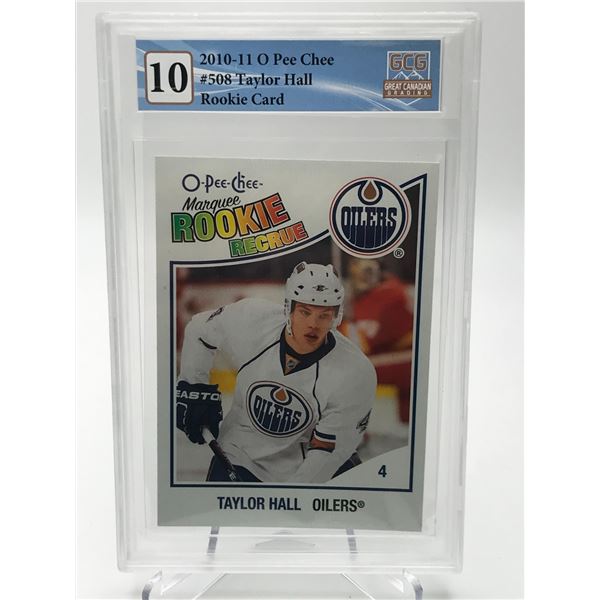 2010-11 O-PEE-CHEE NO.508 TAYLOR HALL ROOKIE CARD GCG GRADED 10