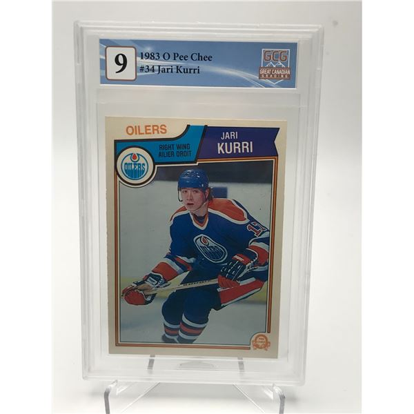 1983 O-PEE-CHEE NO.34 JARI KURRI GCG GRADED 9