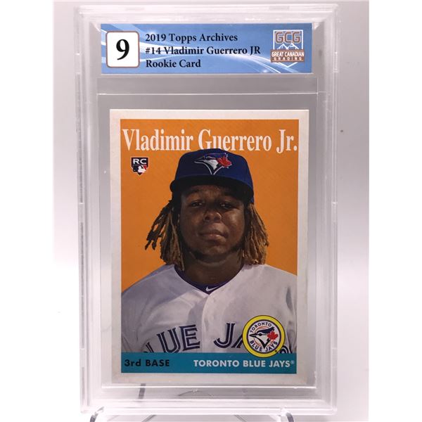 2019 TOPPS ARCHIVES #14 VLADIMIR GUERRERO JR ROOKIE CARD GCG GRADED 9