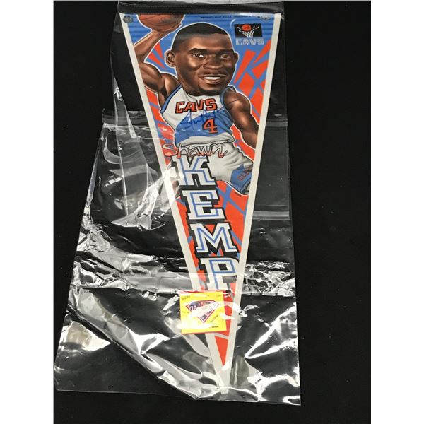 SHAWN KEMP SIGNED CLEVELAND CAVALIERS PENNANT WITH COA