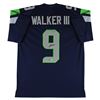 Image 1 : Kenneth Walker III Authentic Signed Navy Blue Pro Style Jersey BECKETT