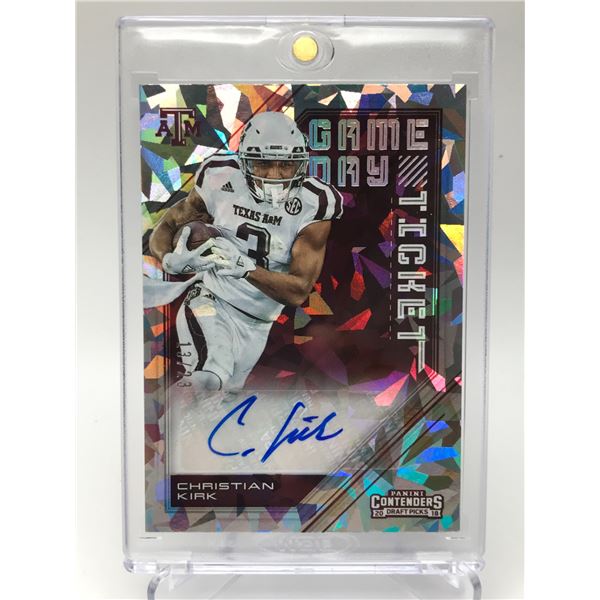 2018 PANINI CONTENDERS #9 CHRISTIAN KIRK  GAME DAY TICKET  AUTO NUMBERED 13/23