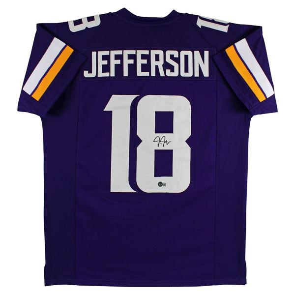 Vikings Justin Jefferson Authentic Signed Purple Jersey Autographed BECKETT