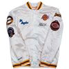 Image 1 : MAGIC JOHNSON SIGNED L.A LAKERS MITCHELL AND NESS WARM UP JACKET WITH PATCHES (BECKETT COA)