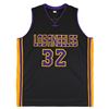 Image 3 : Magic Johnson Signed Los Angeles Lakers Black Jersey (Beckett COA) 5xNBA Champ
