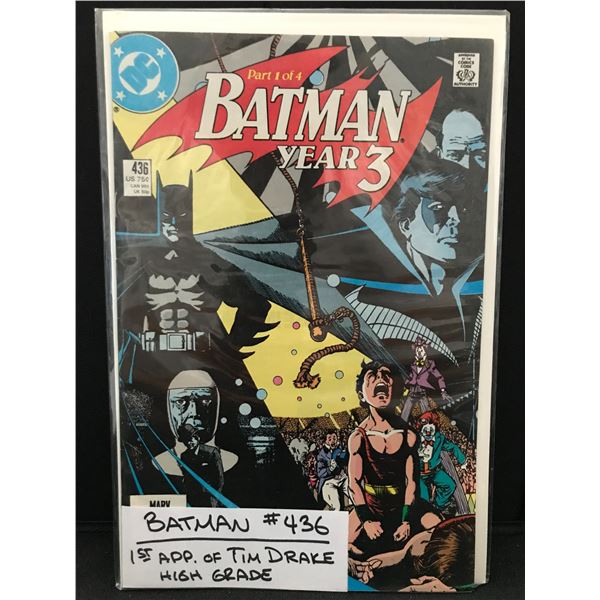 BATMAN YEAR 3 #436 1ST APP OF TIM DRAKE (DC COMICS)