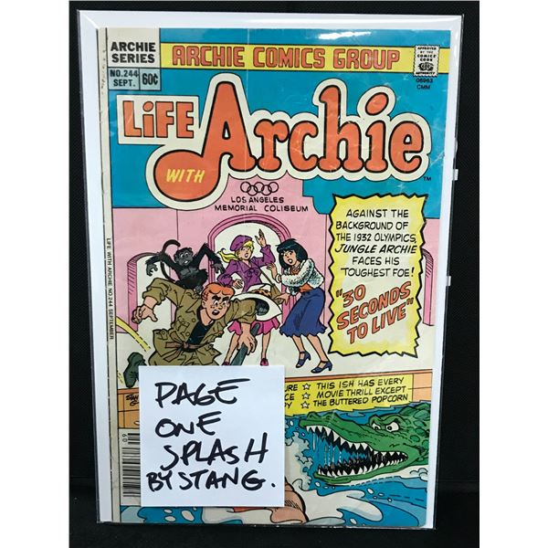 ARCHIE COMICS NO.244 LIFE WITH ARCHIE (PAGE ONE SPLASH BY STANG)