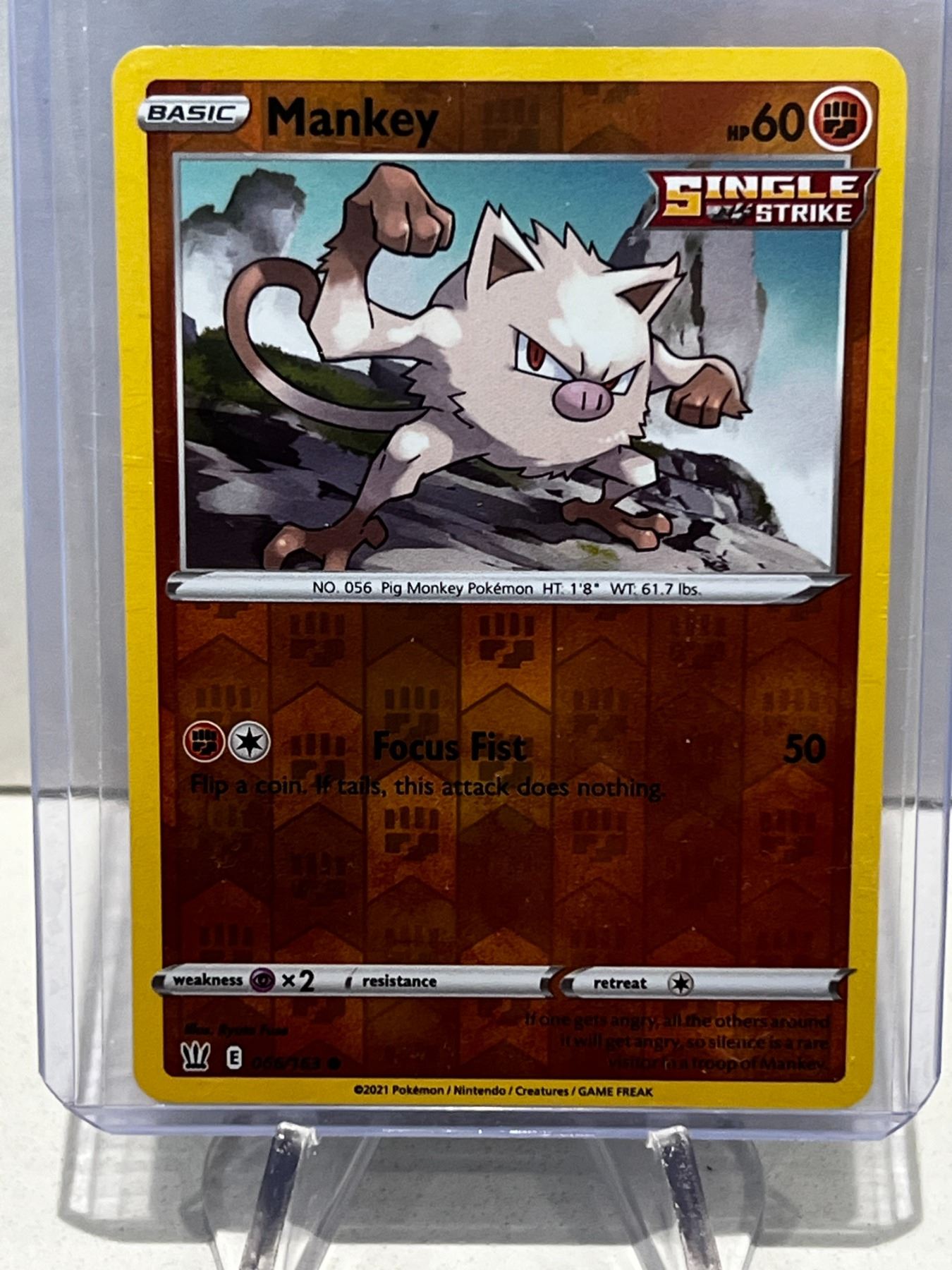 Mankey Card Basic 2021 POKEMON TRADING CARD MANKEY