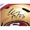 Image 2 : CHRISTIAN MCCAFFREY SIGNED SAN FRANCISCO 49ERS FULL SIZE HELMET (BECKETT COA)