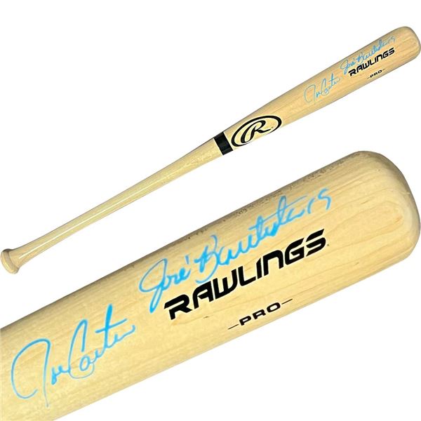 JOE CARTER AND JOSE BAUTISTA DUAL SIGEND RAWLINGS BASEBALL BAT (FROZEN POND COA)