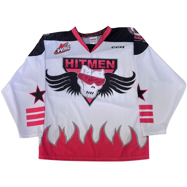 Bret Hart Autographed Calgary Hitmen Replica Jersey (FROZEN POND COA)