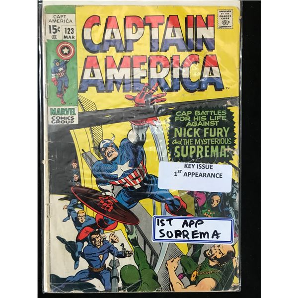 MARVEL COMICS NO.123 CAPTAIN AMERICA (1ST APP SUPREMA