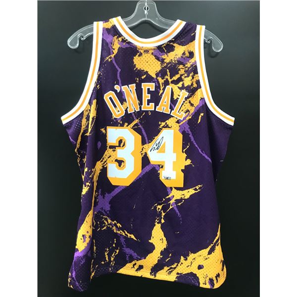 SHAQUILLE ONEAL SIGNED MITCHELL AND NESS L.A LAKERS SPLASH JERSEY (FANATICS COA)