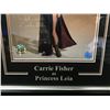 Image 2 : CARRIE FISHER SIGNED AND CUSTOM FRAMED 1 X 20 (STAR WARS AND AJ COA)