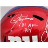 Image 2 : LAWRENCE TAYLOR AND SEQUAN BARCLAY DUAL SIGNED NY GIANTS FULL SIZE HELMET (BECKETT COA)