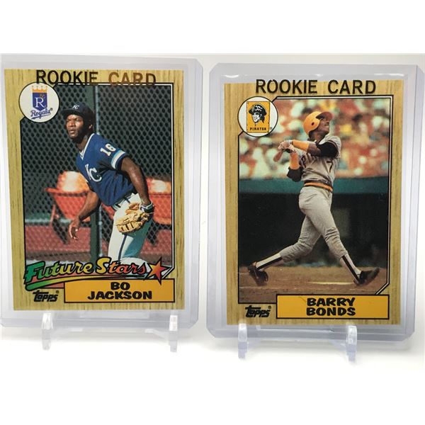 LOT OF1987 TOPPS ROOKIE CARDS BO JACKSON AND BARRY BONDS