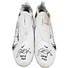 Image 2 : JUSTIN HERBERT DUAL SIGNED INSCRIBED GAMES USED FOOTBALL CLEATS (BECKETT COA)