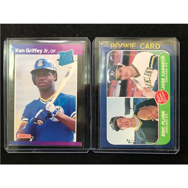 LOT OF ROOKIE CARDS KEN GRIFFEY JR, ERIC PLUNK AND JOSE CANSECO