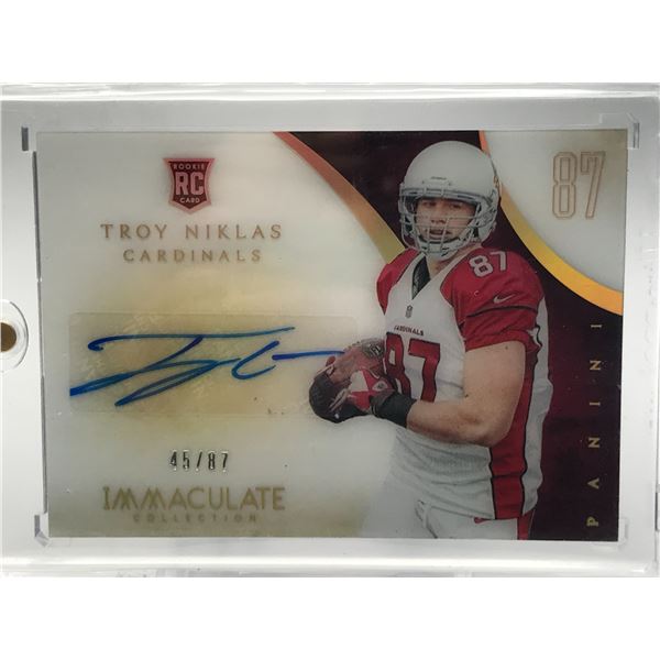 2014 PANINI IMMACULATE COLLECTION NO.168 TROY NIKLAS ROOKIE AUTO 45/87