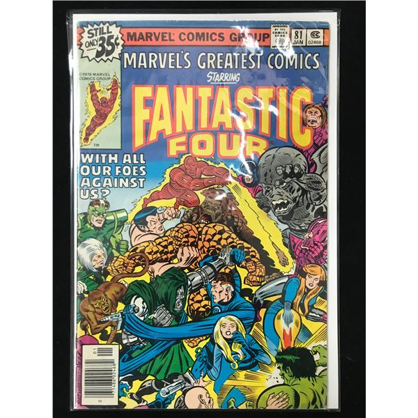 MARVEL COMICS NO.81 MARVEL'S GREATEST COMICS STARRING FANTASTIC FOUR