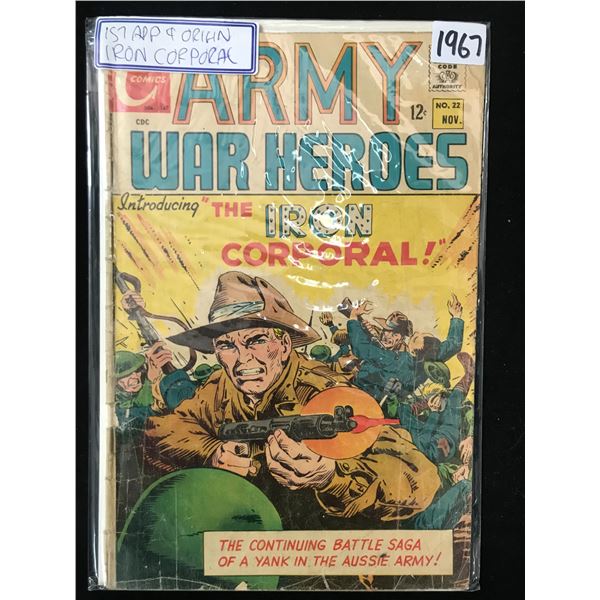 CHARLTON COMICS NO.22 ARMY WAR HEROES (1ST APP AND ORIGIN IRON CORPORAL)