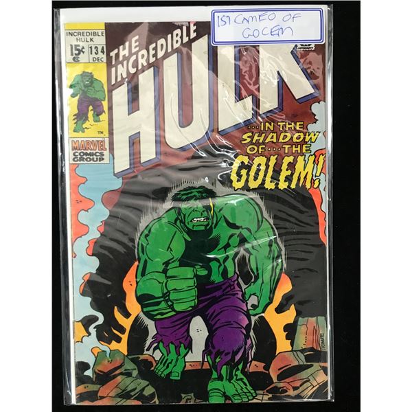 MARVEL COMICS NO.134 THE INCREDIBLE HULK (1ST APP OF GOLEM)