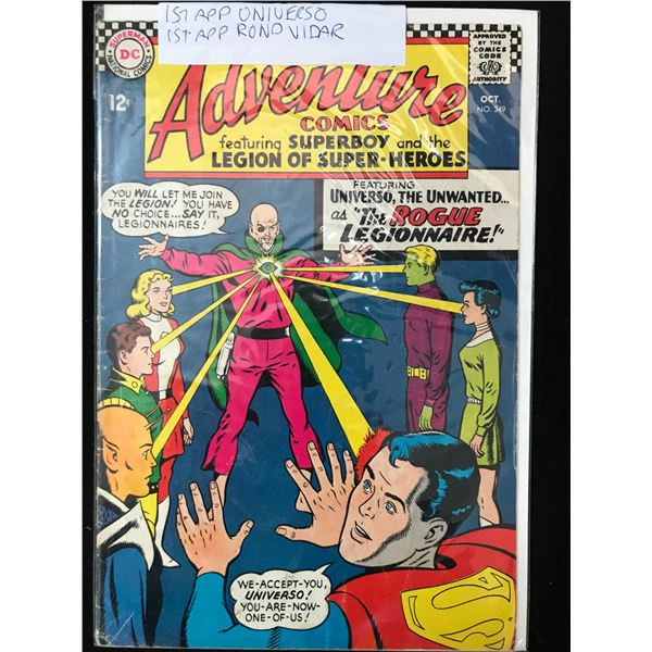 DC COMICS NO.349 ADVENTURE COMICS FEAT SUPERBOY AND THE LEGION OF SUPER-HEROES