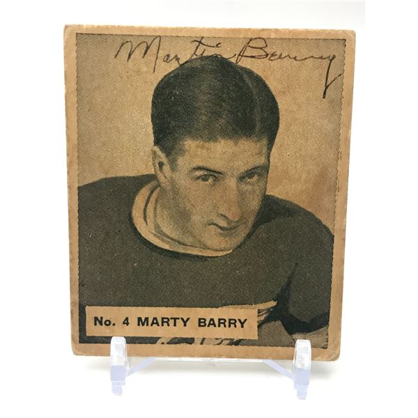 MARTIN BARRY SIGNED 1937 V356 WORLD WIDE GUM NO.4 MARTY BARRY