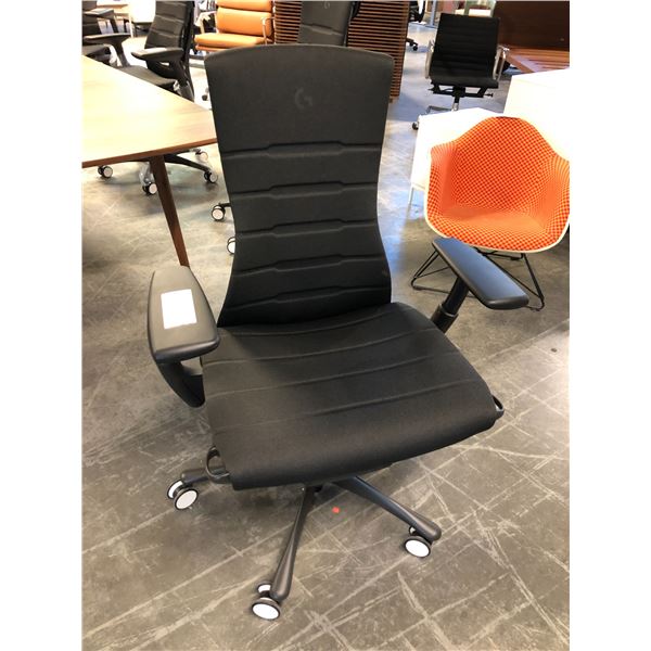 HERMAN MILLER EMBODY BLACK/GRAPHITE FULLY ADJUSTABLE GAMING TASK CHAIR, RETAIL VALUE $2,960 CAD