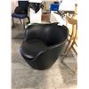 Image 2 : DESIGN WITHIN REACH LINA BLACK LEATHER SWIVEL CHAIR, RETAIL VALUE $5,600.00 CAD