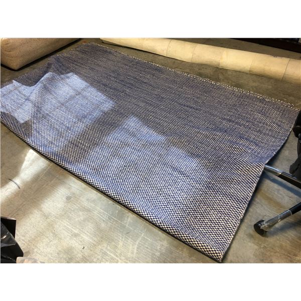 HAY MOIRE KELIM BLUE 100% WOOL 8'X10' RUG